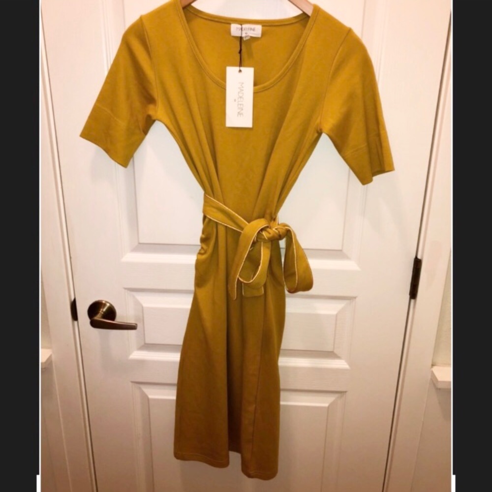 Madeleine Margot Maternity Dress in Mustard